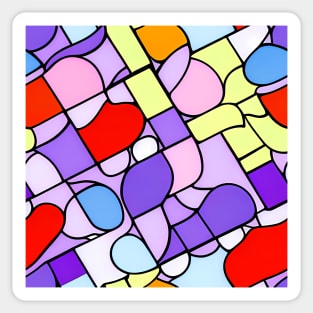 Multicolor Pipes and Fittings Abstract Art - Stained Glass Sticker